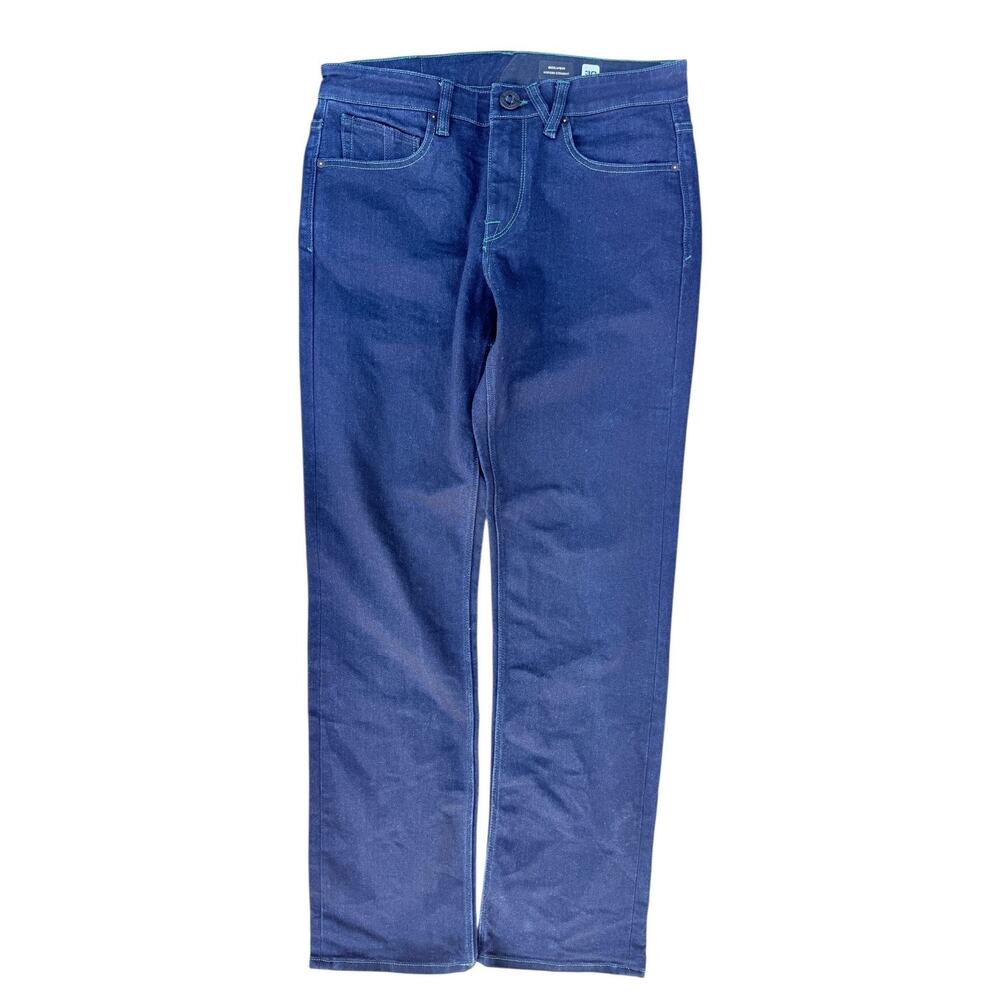 Volcom Denim Jeans Mens 30 Dark Blue Straight Leg Skate Denim Pants